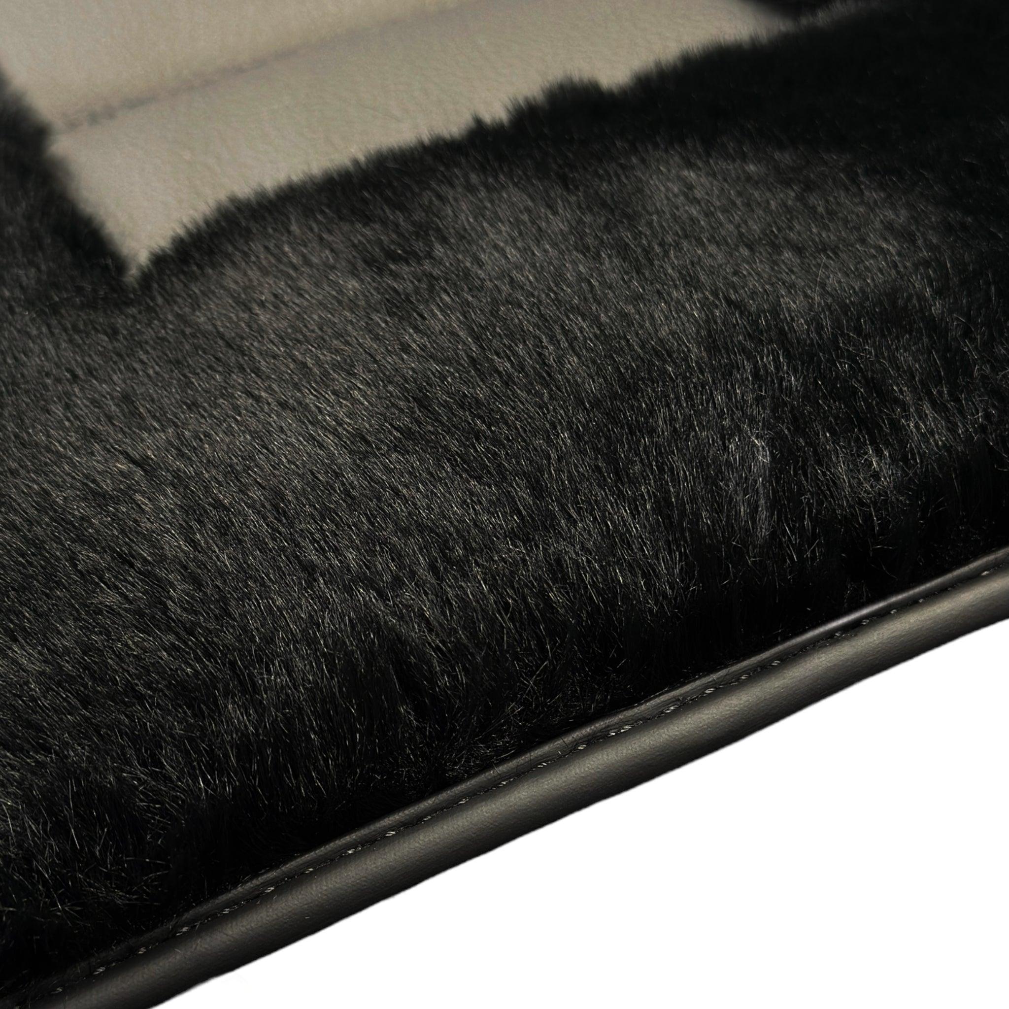 Black Sheepskin Floor Floor Mats For BMW M4 Series F83 No Steps Edition AutoWin Brand - AutoWin
