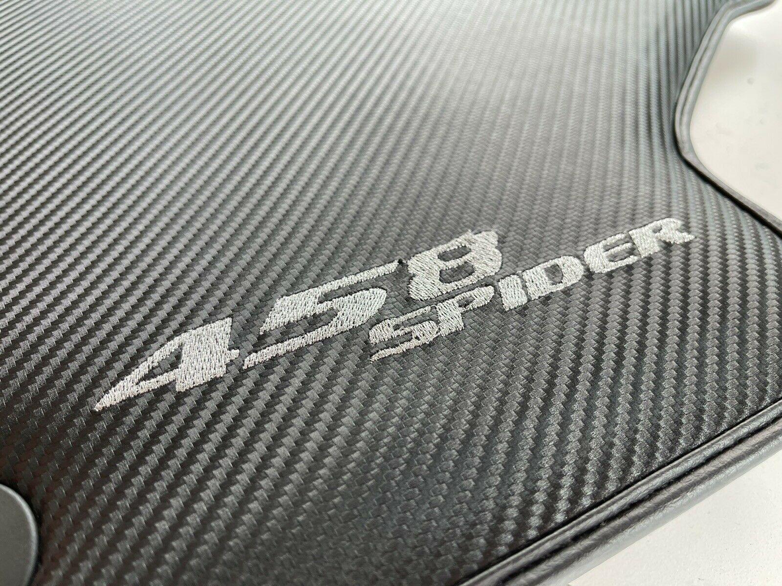 Floor Mats For Ferrari 458 Spider 2012-2015 Carbon Fiber Leather Autowin Brand Italian Edition - AutoWin