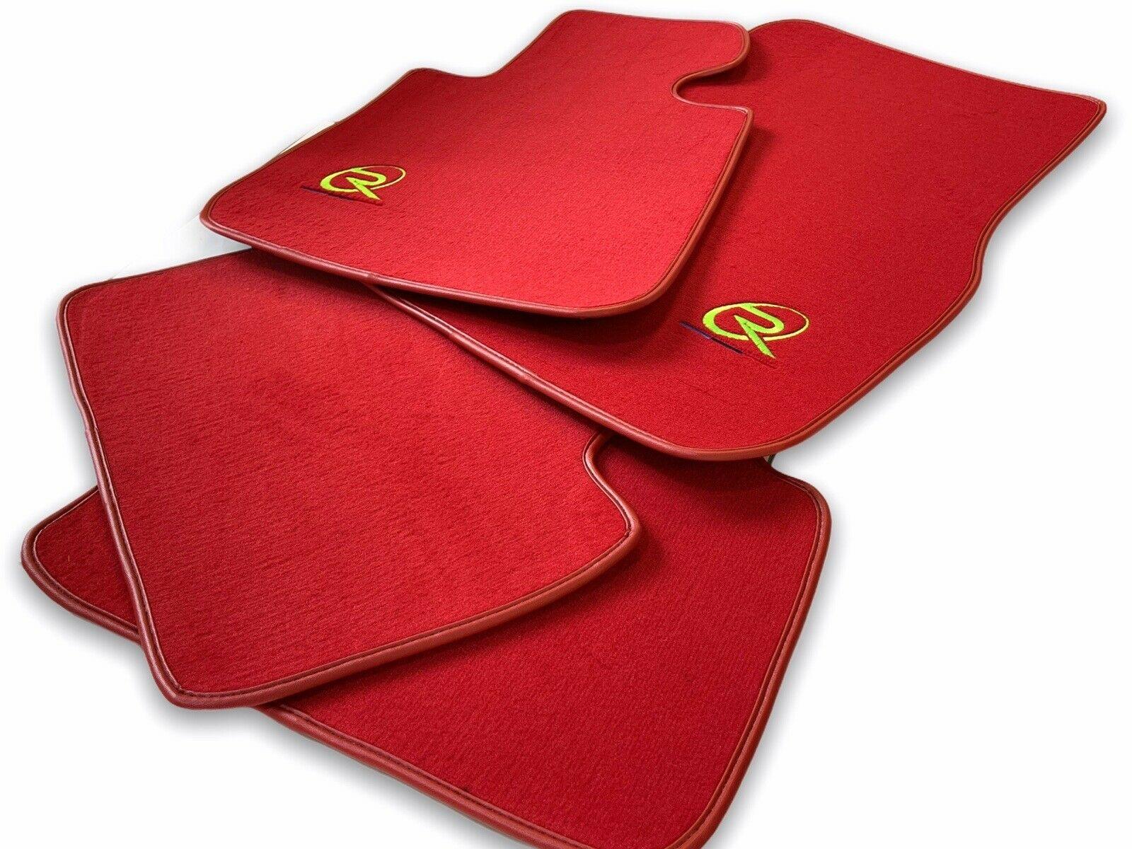 Red Floor Mats For BMW X3M Series F97 ROVBUT Brand Tailored Set Perfect Fit Green SNIP Collection - AutoWin