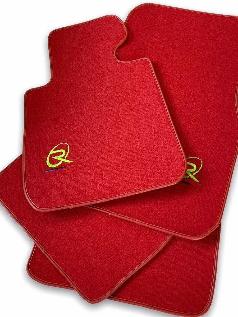 Red Floor Mats For BMW X6 Series G06 ROVBUT Brand Tailored Set Perfect Fit Green SNIP Collection - AutoWin