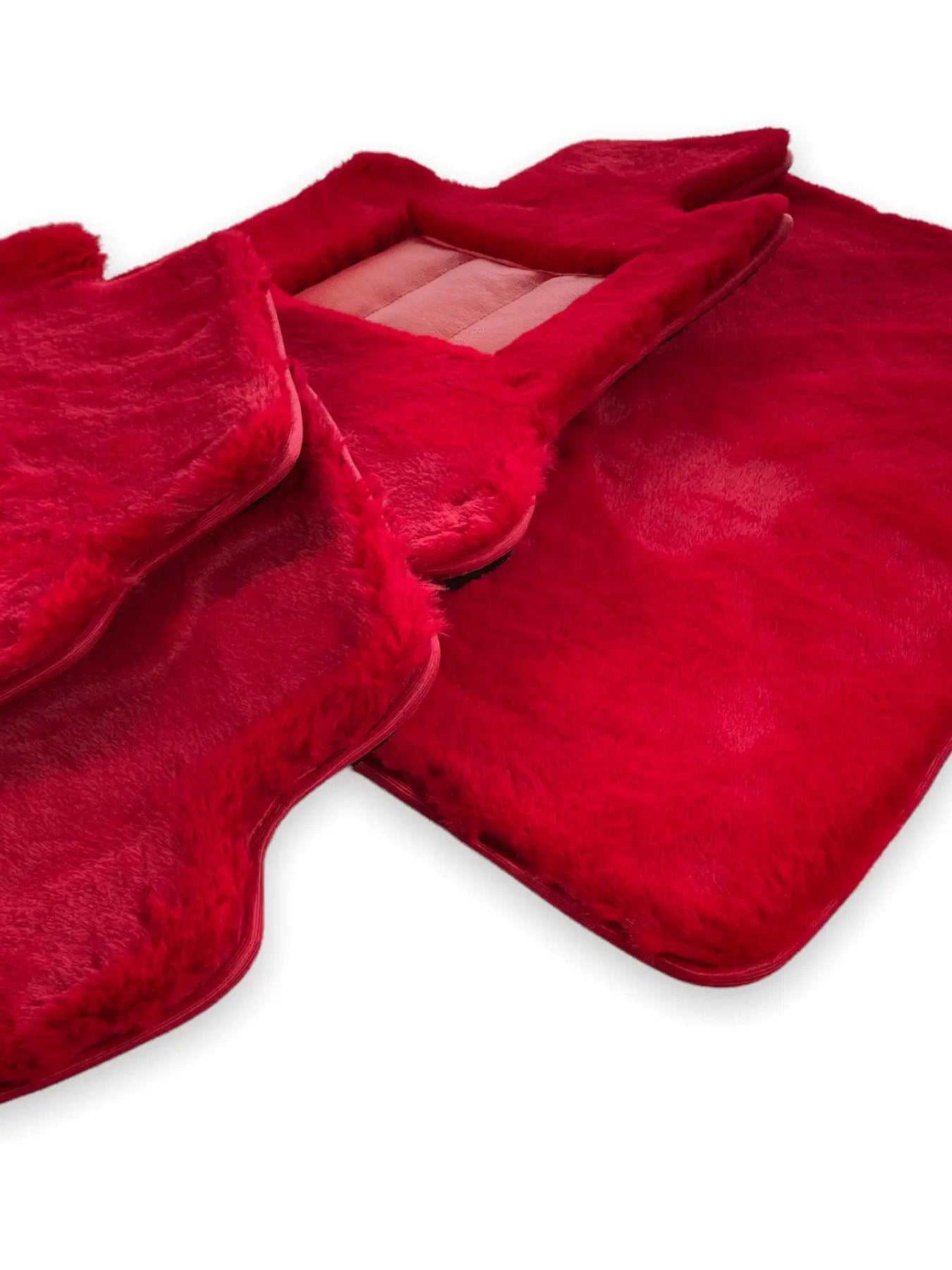 Red Sheepskin Floor Mats For Bentley Mulsanne (2010–2020) Er56 Design Brand - AutoWin